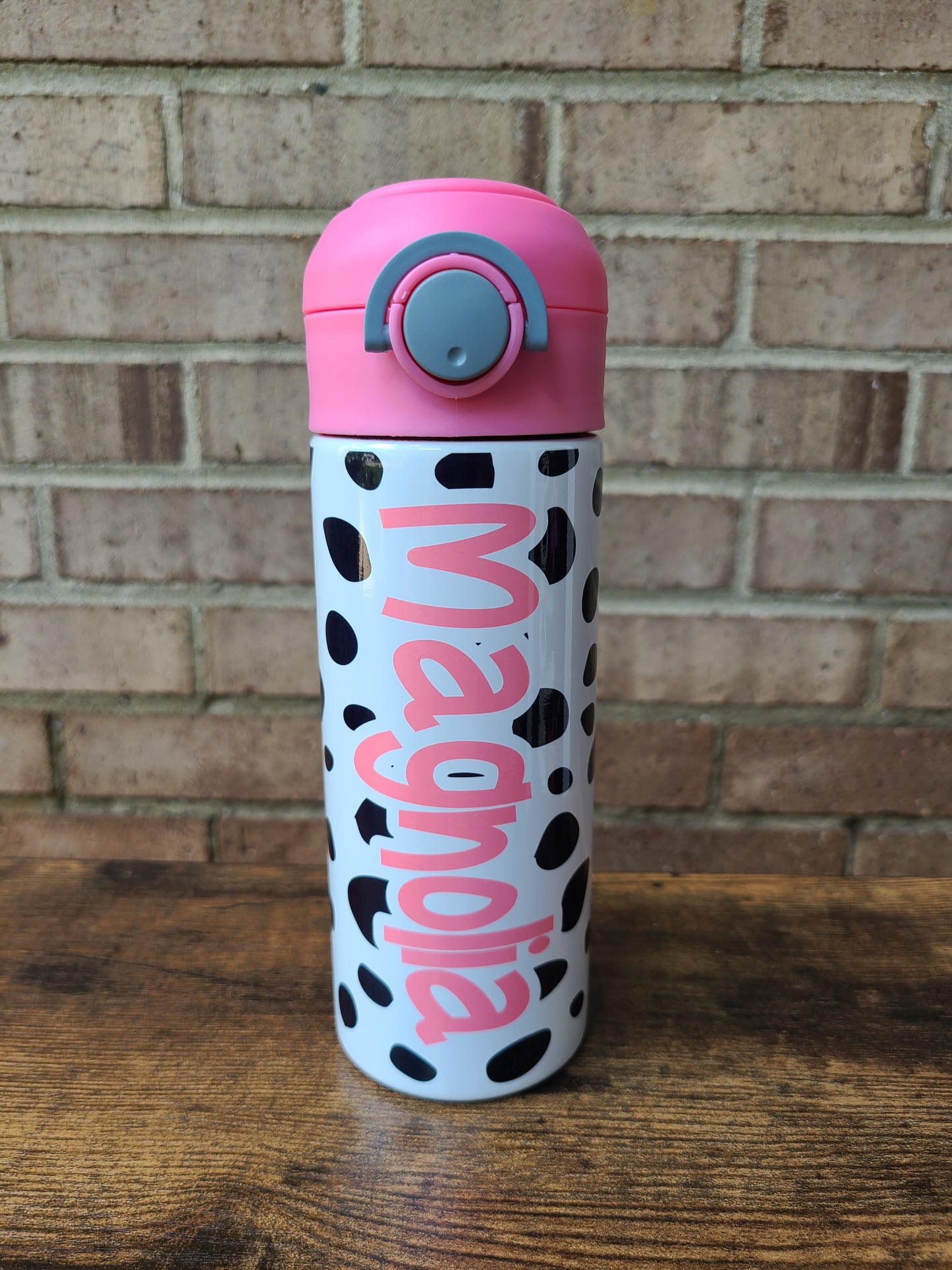 Dalmatian Spot Flip Top Water Bottle - Personalized