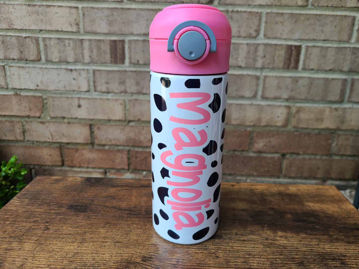 Dalmatian Spot Flip Top Water Bottle - Personalized