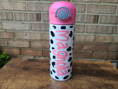 Dalmatian Spot Flip Top Water Bottle - Personalized