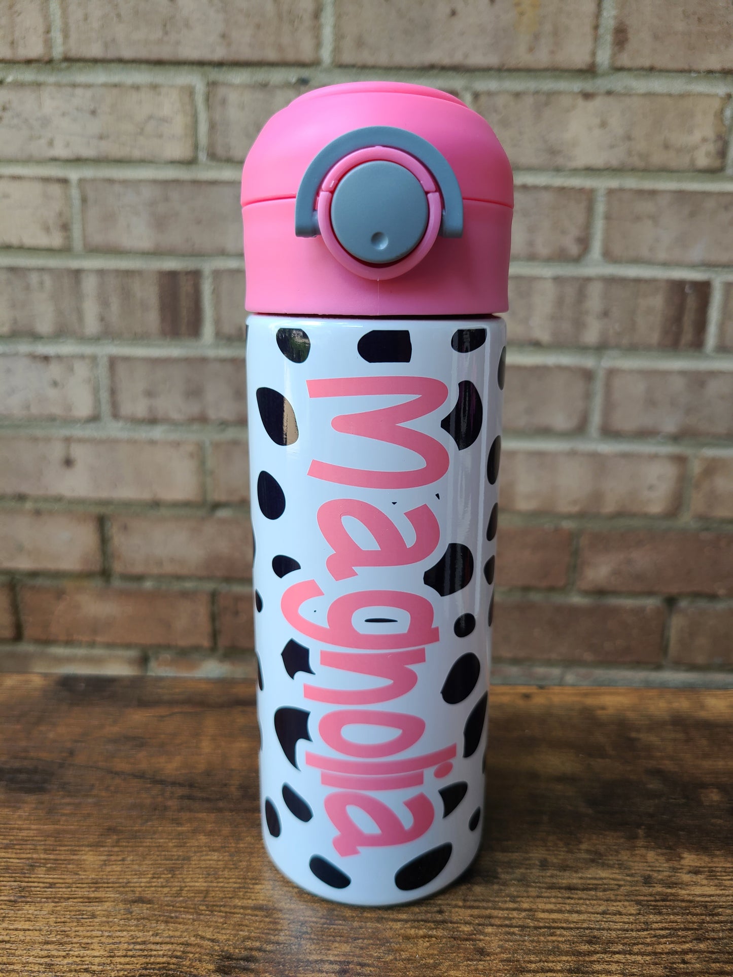 Dalmatian Spot Flip Top Water Bottle - Personalized