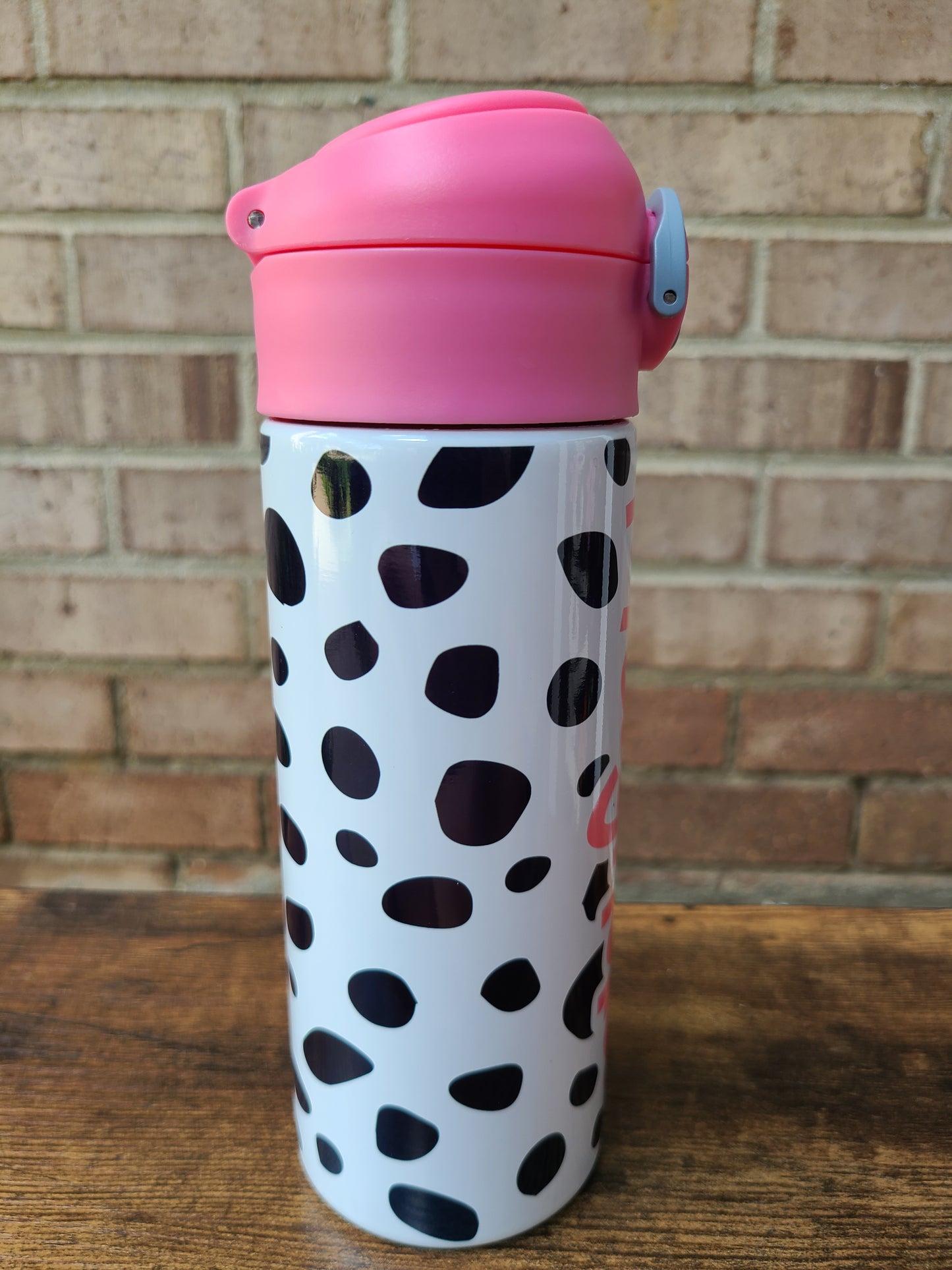 Dalmatian Spot Flip Top Water Bottle - Personalized