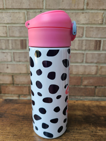 Dalmatian Spot Flip Top Water Bottle - Personalized