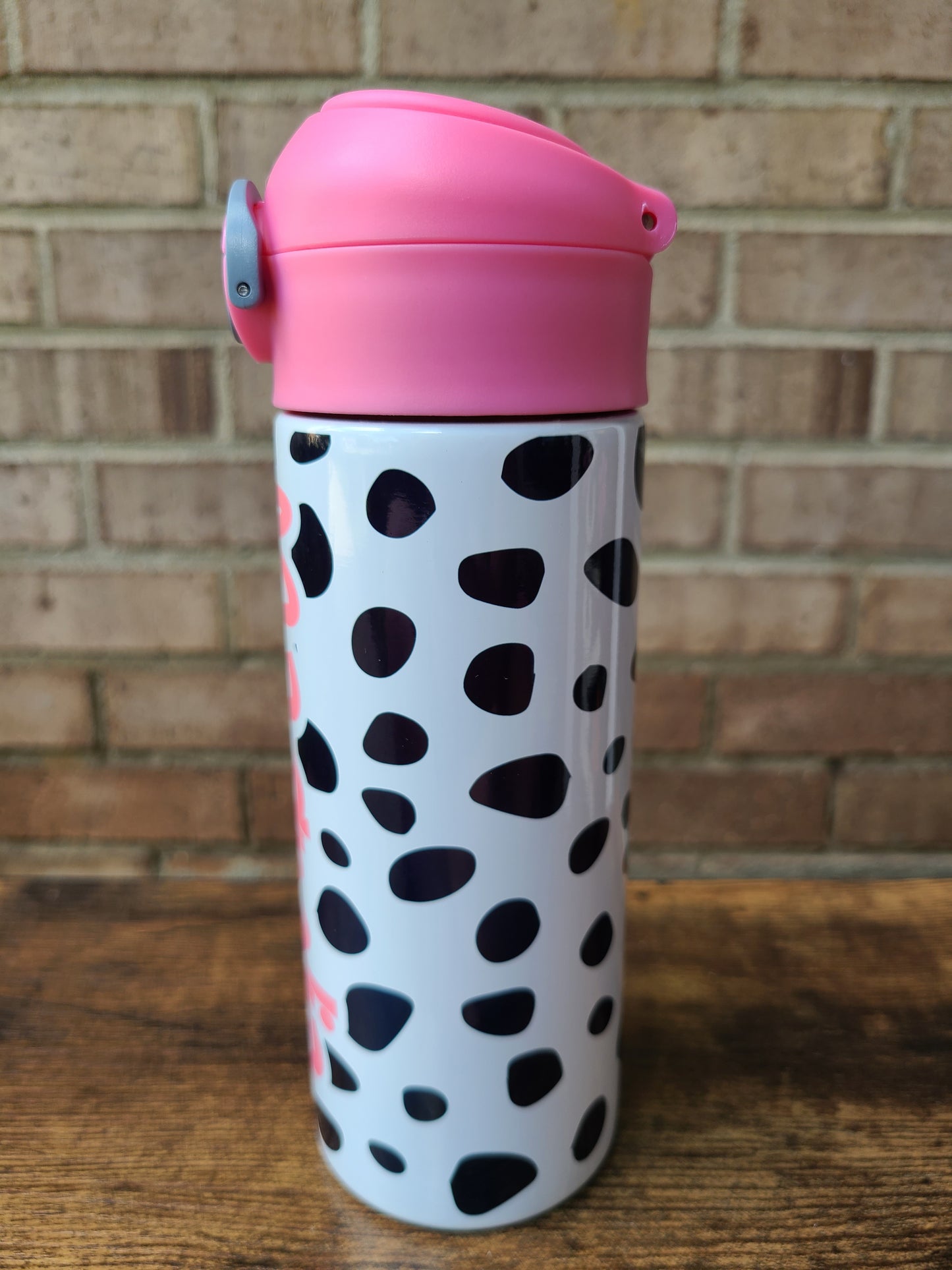 Dalmatian Spot Flip Top Water Bottle - Personalized