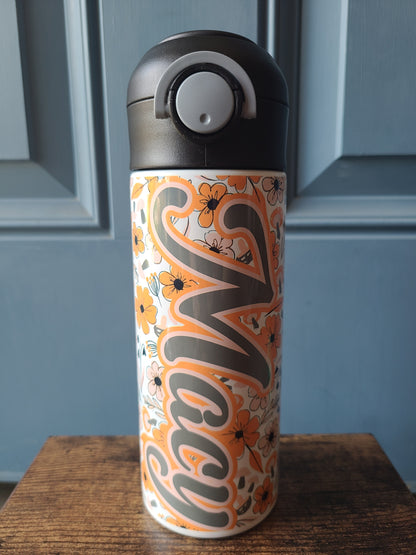 Fall Floral Water Bottle OR Sippy Cup - Personalized