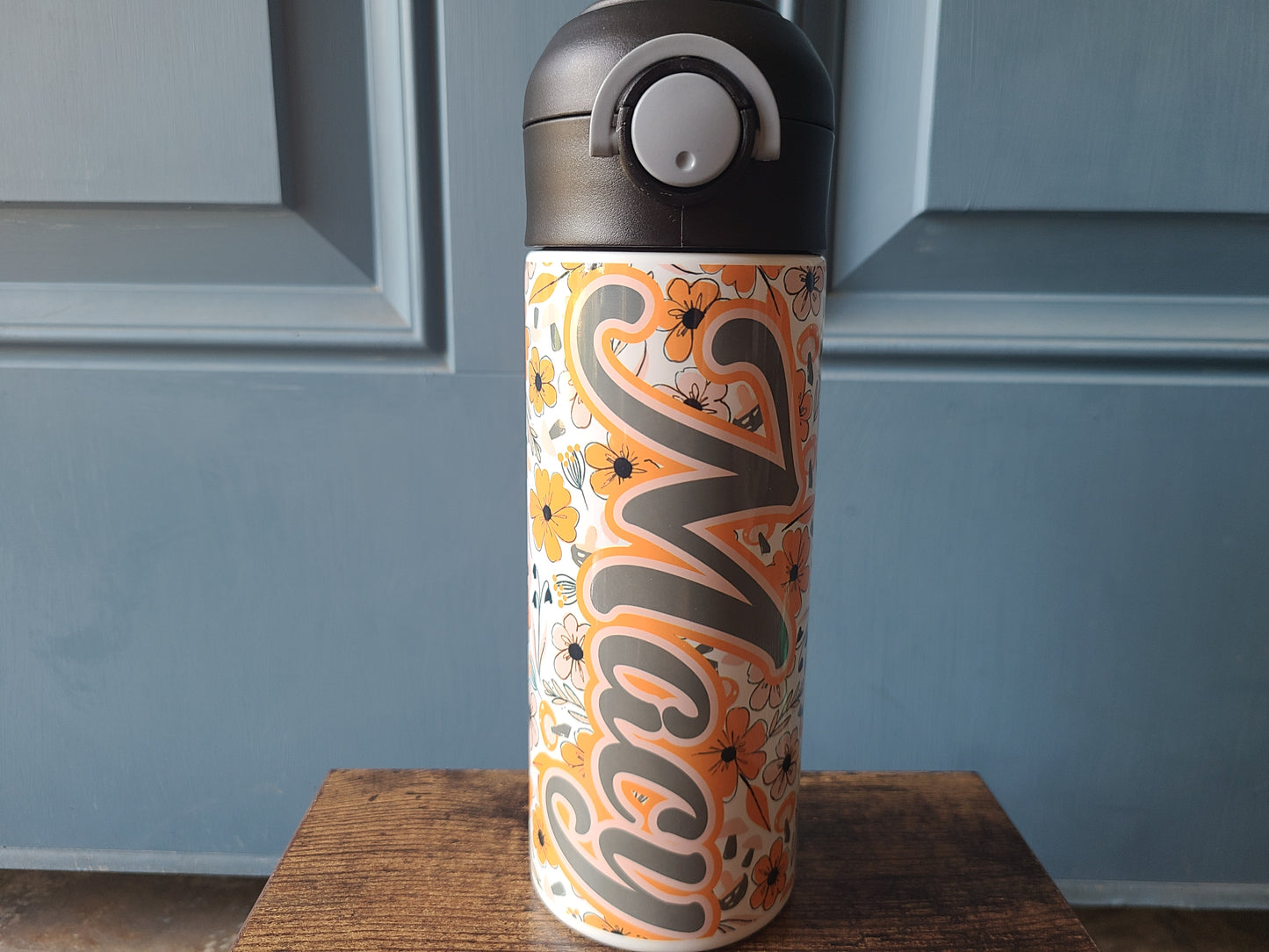 Fall Floral Water Bottle OR Sippy Cup - Personalized
