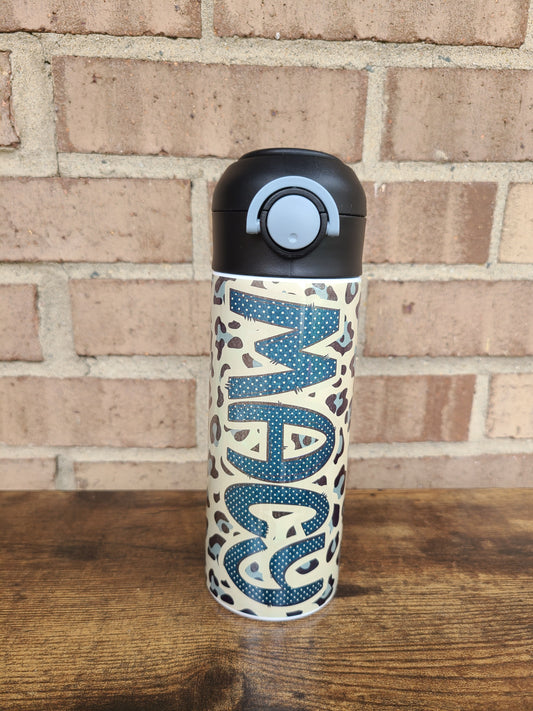 Leopard Print Water Bottle OR Sippy Cup - Personalized