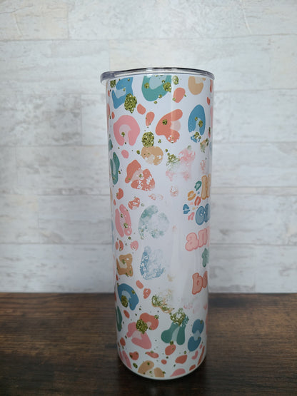 Be Kind Leopard Print Skinny Tumbler