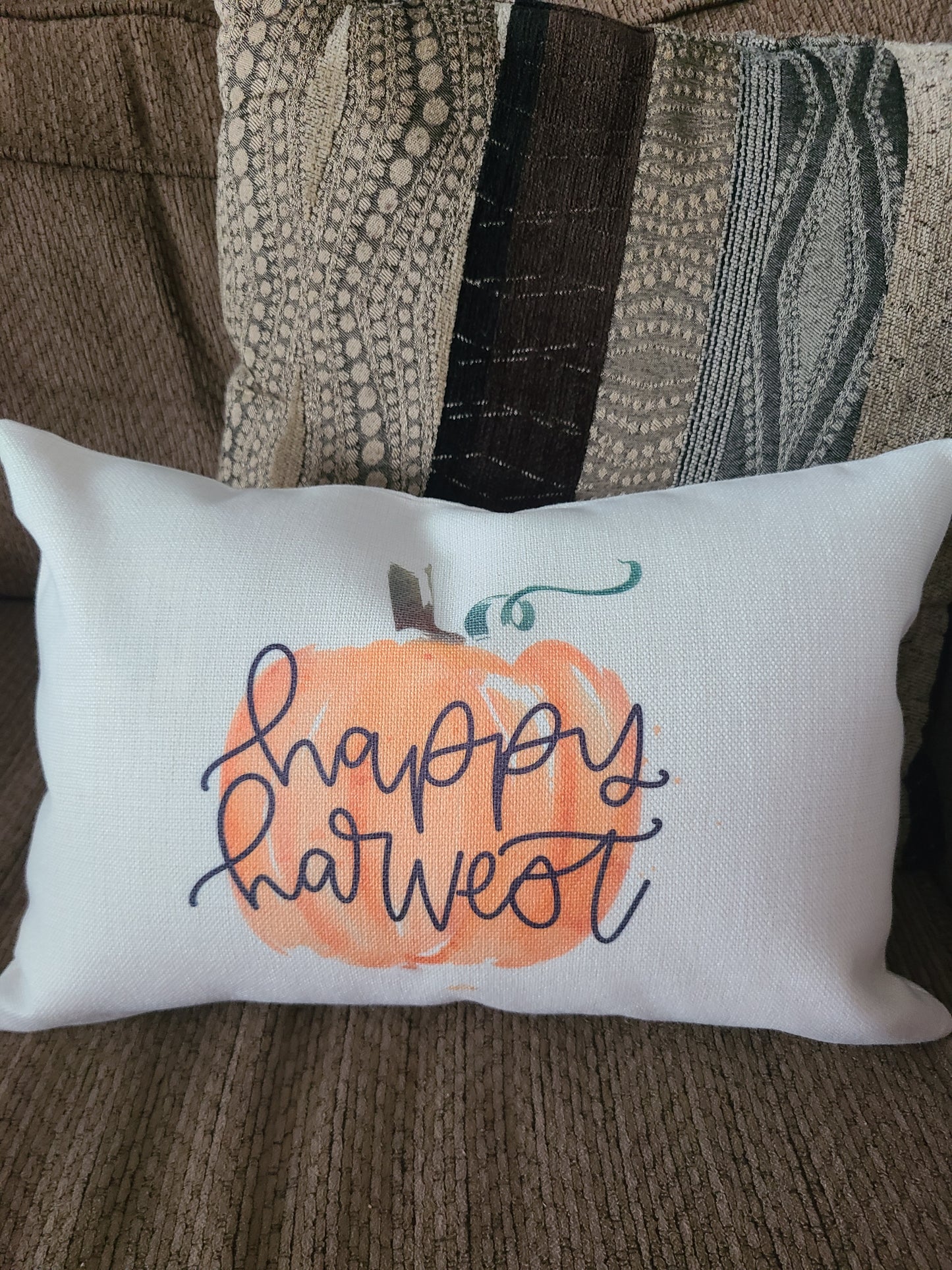 Happy Harvest Pumpkin Throw Pillow