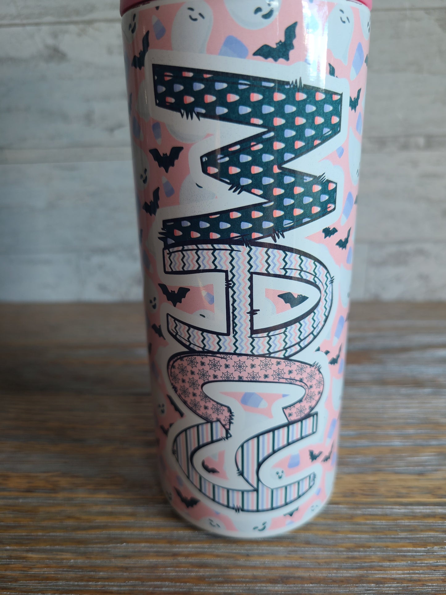Pink Batty Flip Top Water Bottle - Personalized