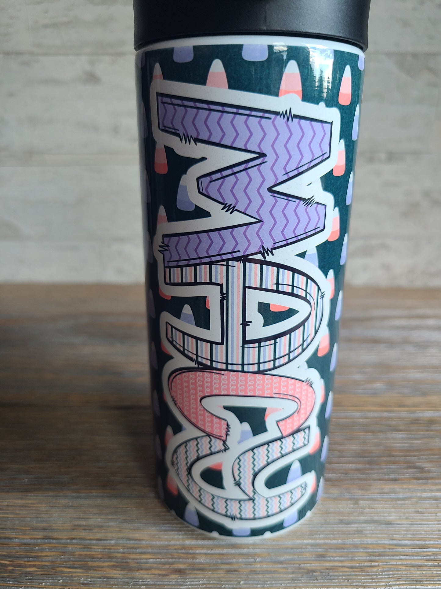 Candy Corn Flip Top Water Bottle - Personalized