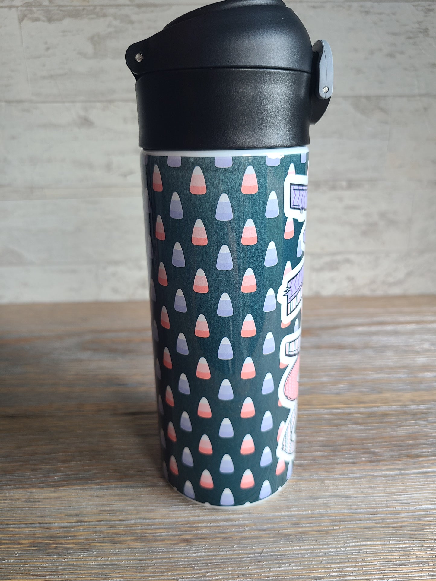 Candy Corn Flip Top Water Bottle - Personalized