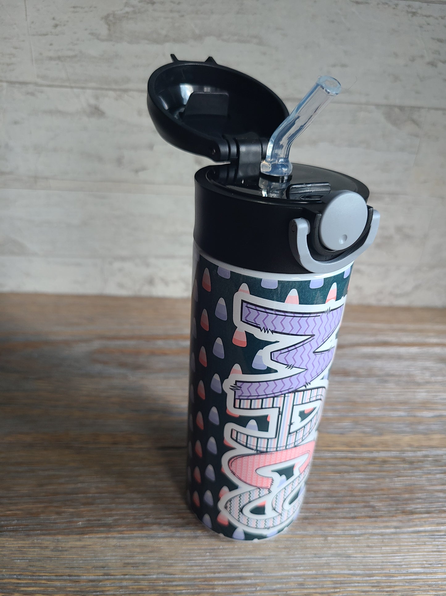 Candy Corn Flip Top Water Bottle - Personalized