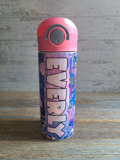 Tie Dye Ghosts Flip Top Water Bottle - Personalized
