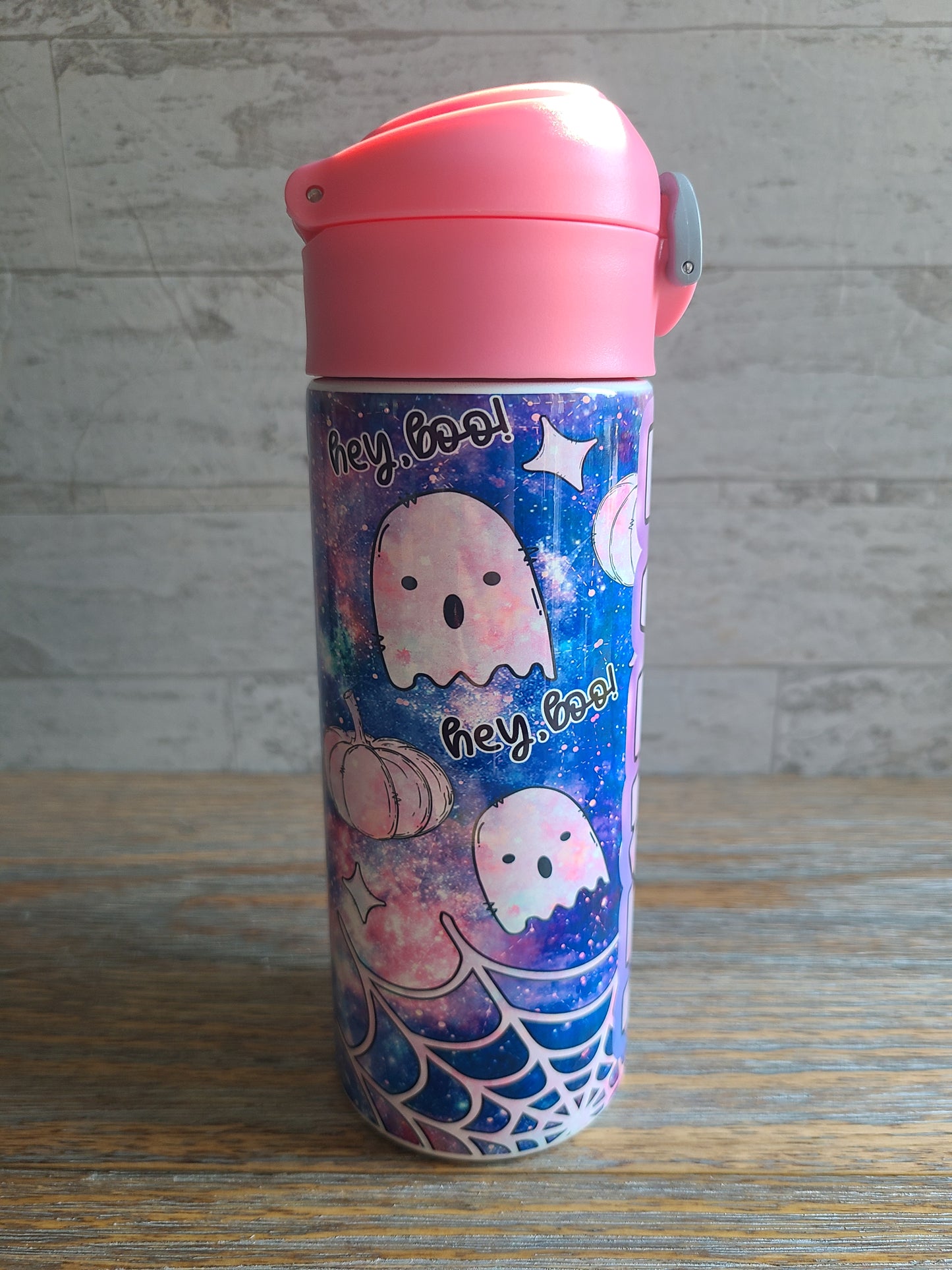 Tie Dye Ghosts Flip Top Water Bottle - Personalized