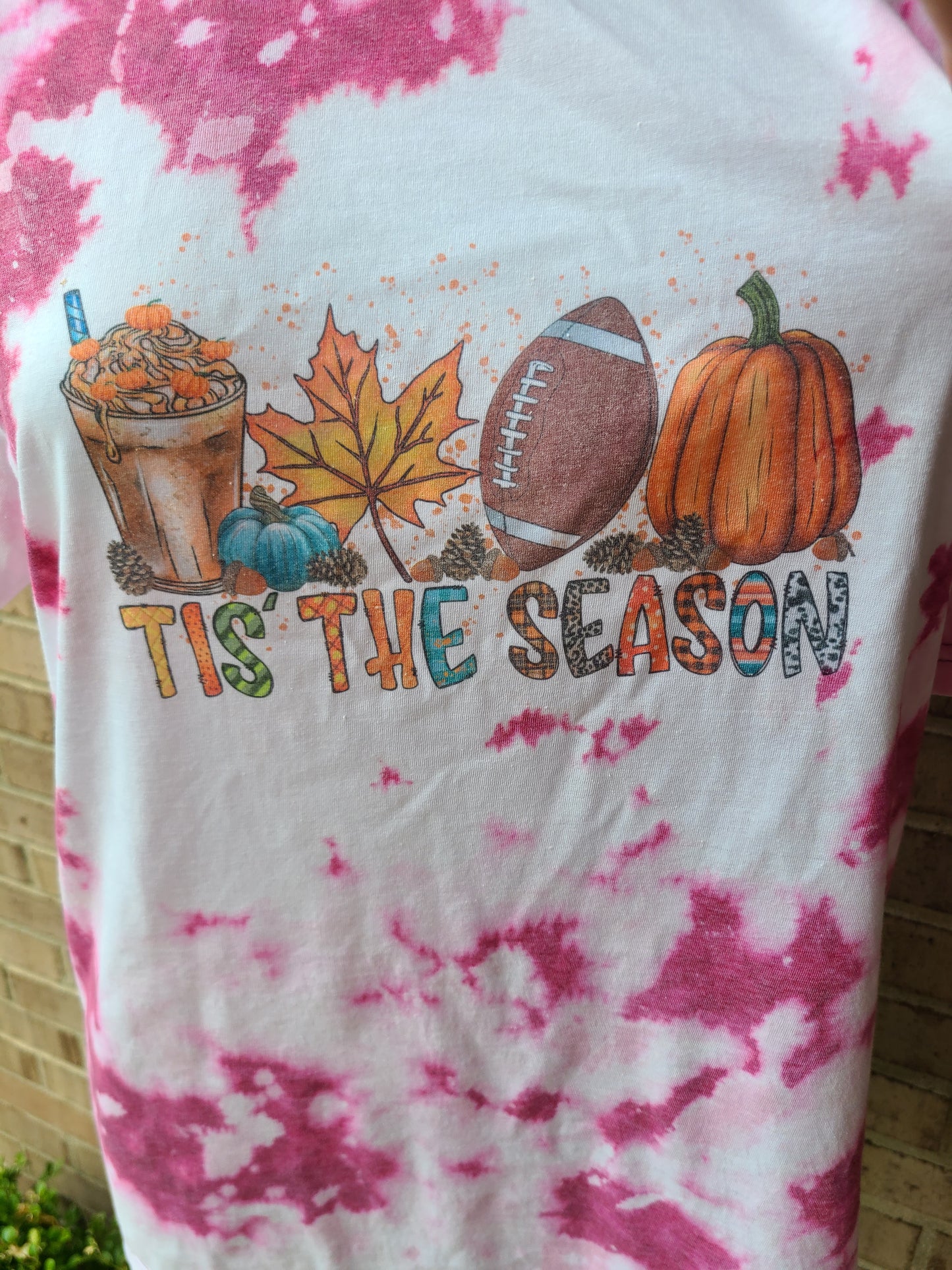 Tis the Season Fall Bleached Tshirt