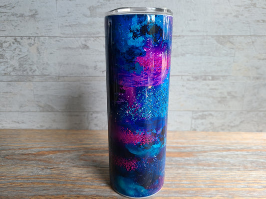 Black Galaxy Space Skinny Tumbler
