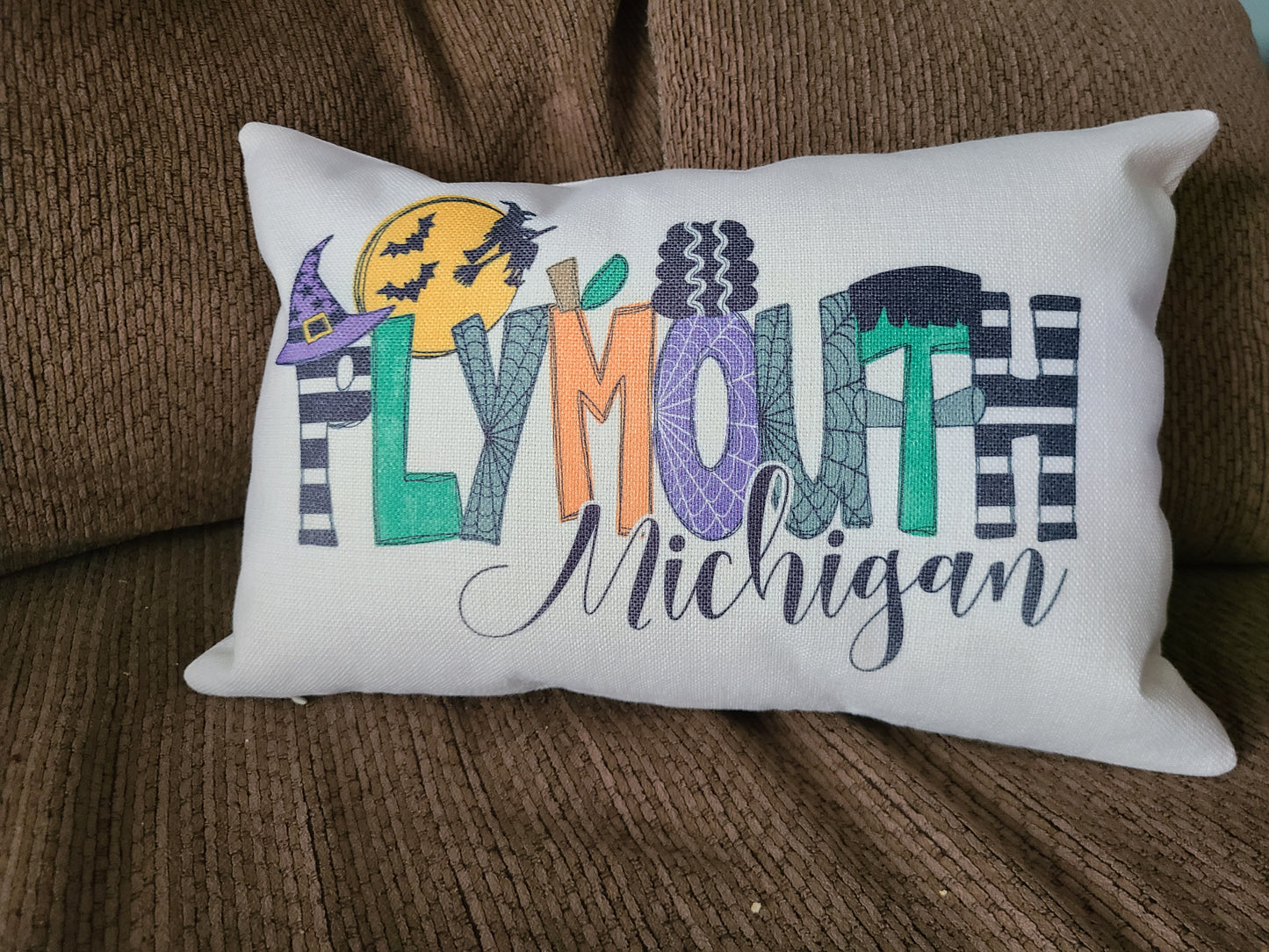 City and State Halloween Throw Pillow