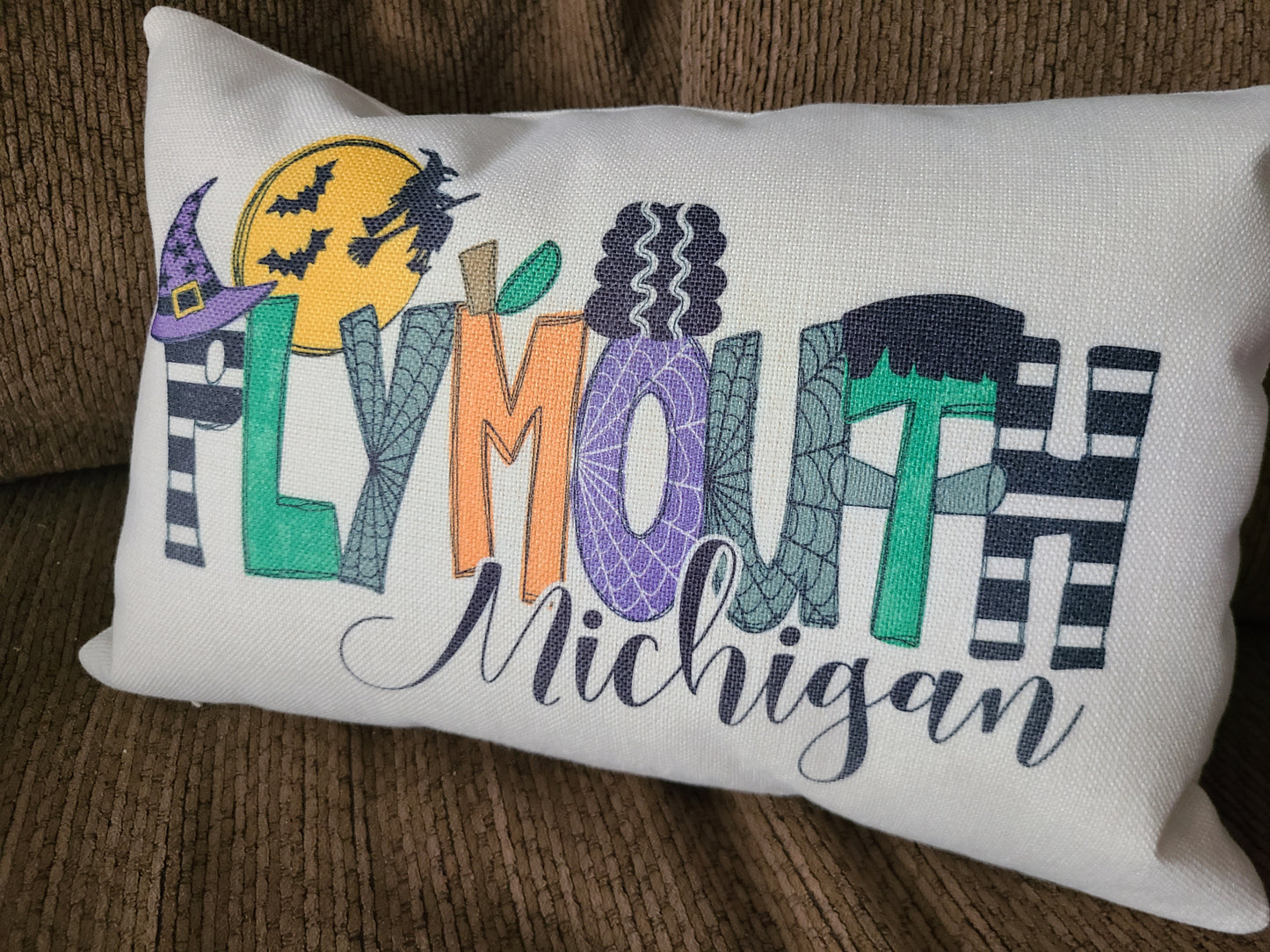 City and State Halloween Throw Pillow