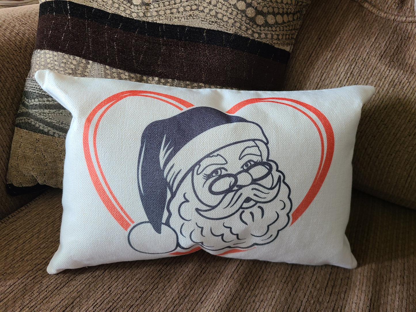 Santa Claus Heart Lumbar Pillow
