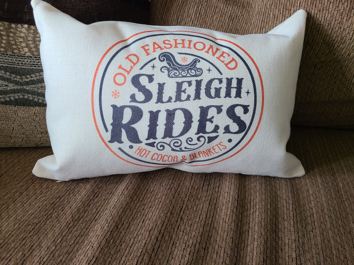Old Fashioned Sleigh Rides Lumbar Pillow