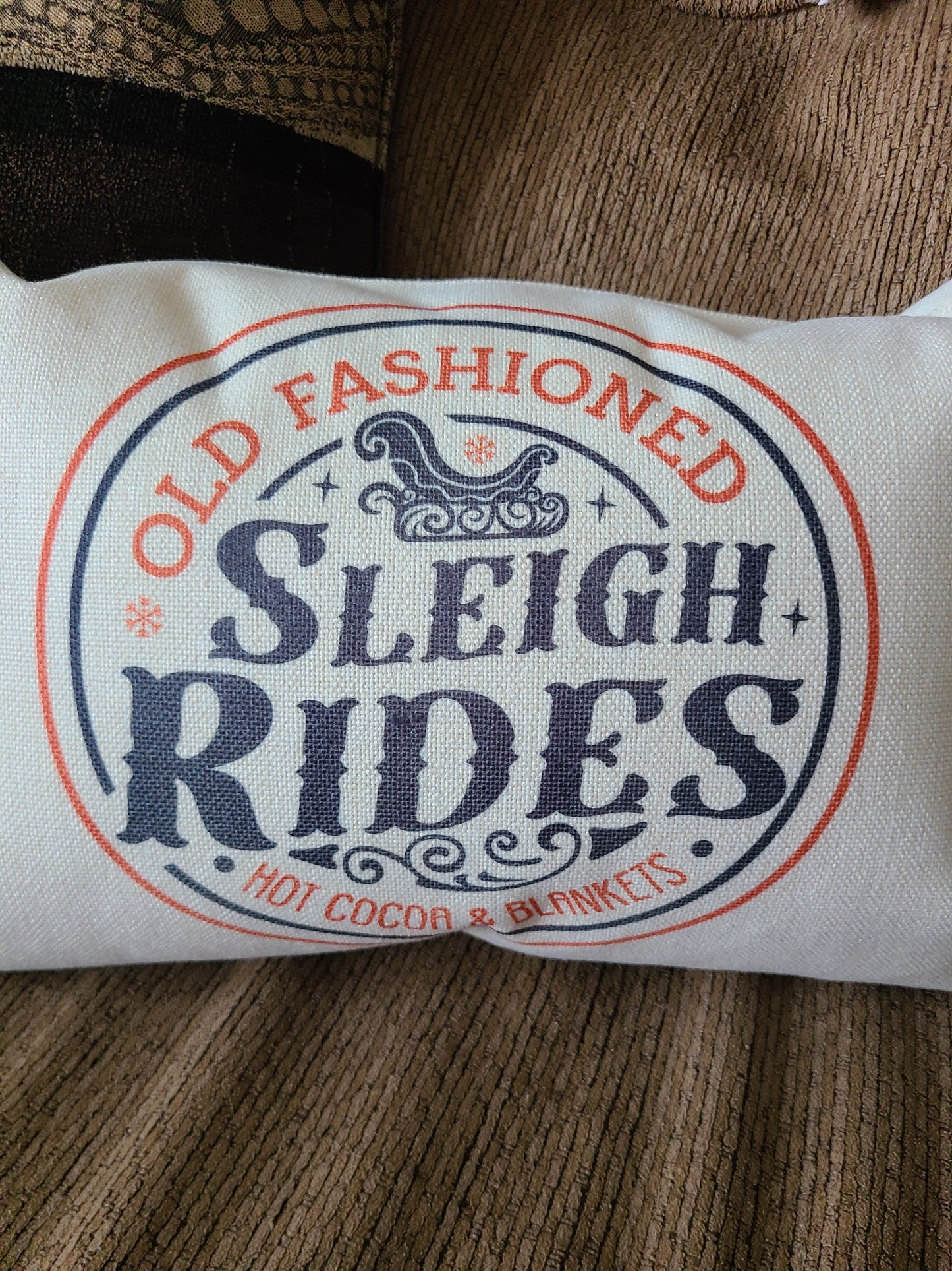 Old Fashioned Sleigh Rides Lumbar Pillow