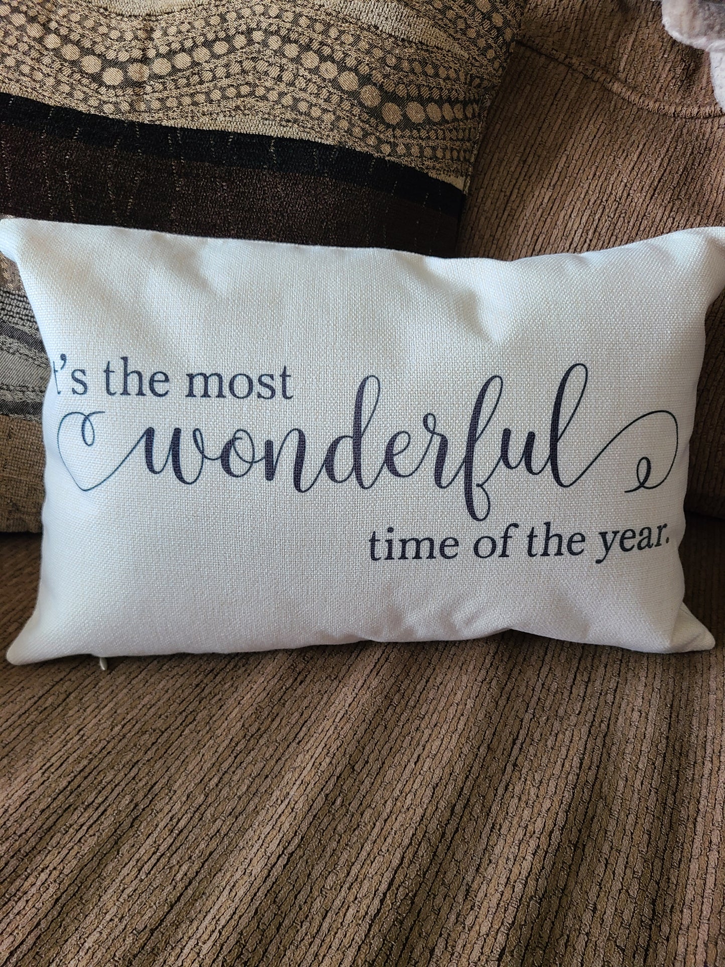 The Most Wonderful Time of the Year Christmas Lumbar Pillow