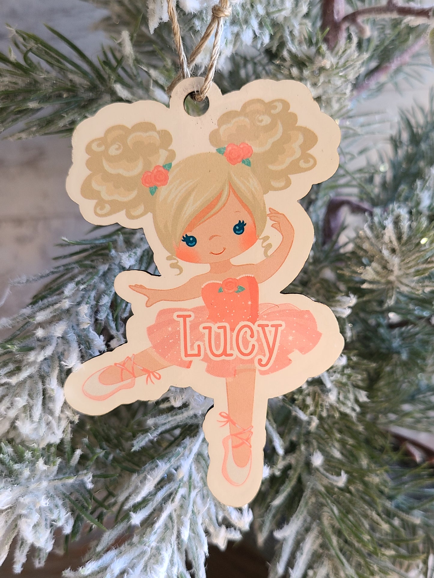 Ballerina Cut Out Ornament Personalized