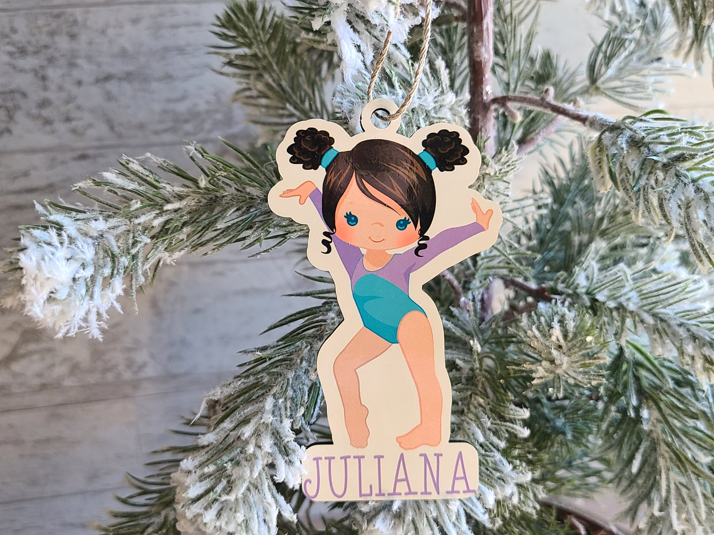 Gymnast Girl Cut Out Ornament Personalized