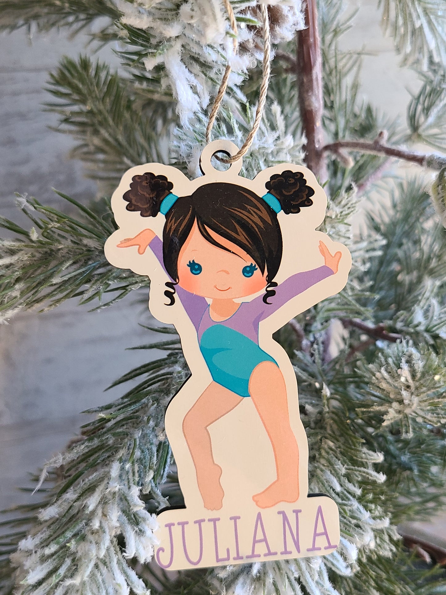 Gymnast Girl Cut Out Ornament Personalized