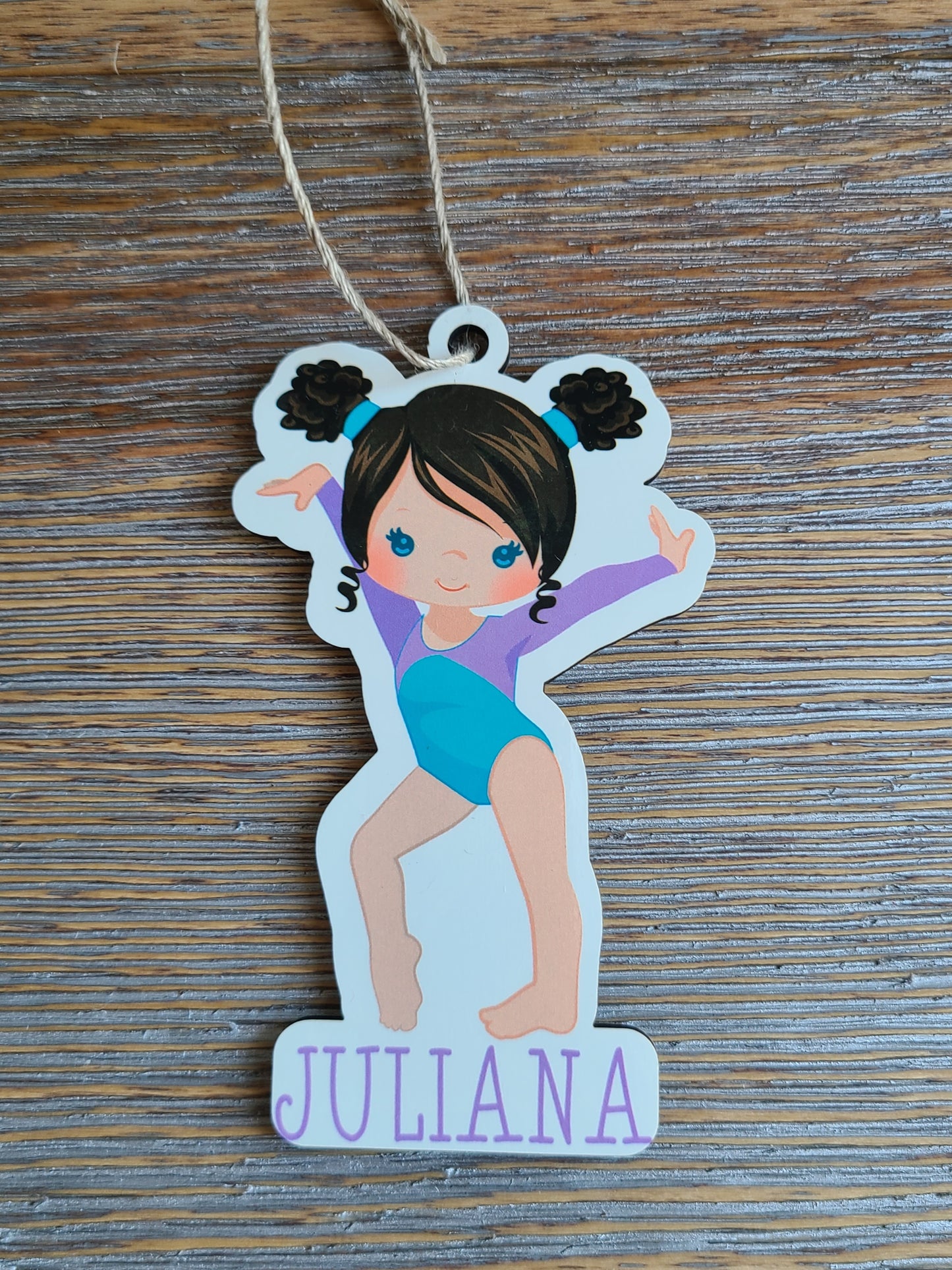 Gymnast Girl Cut Out Ornament Personalized