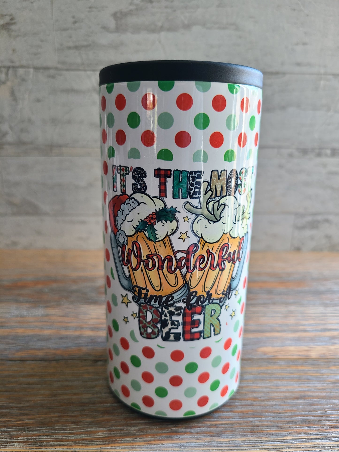 Christmas Skinny Can Cooler - It's the Most Wonderful Time for a Beer