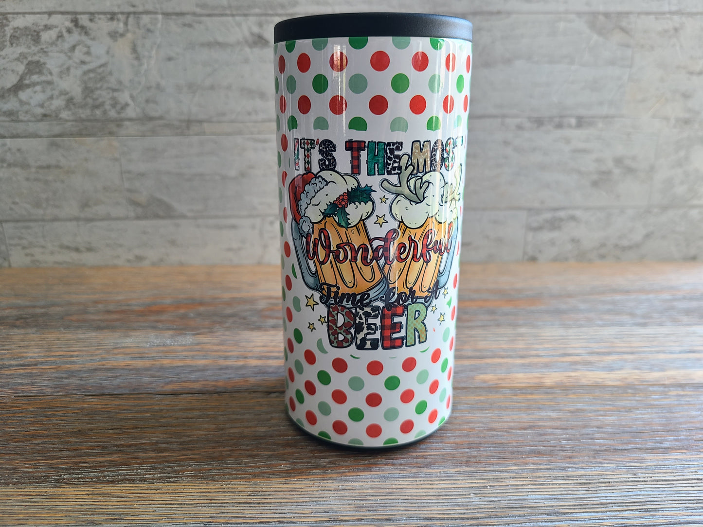 Christmas Skinny Can Cooler - It's the Most Wonderful Time for a Beer