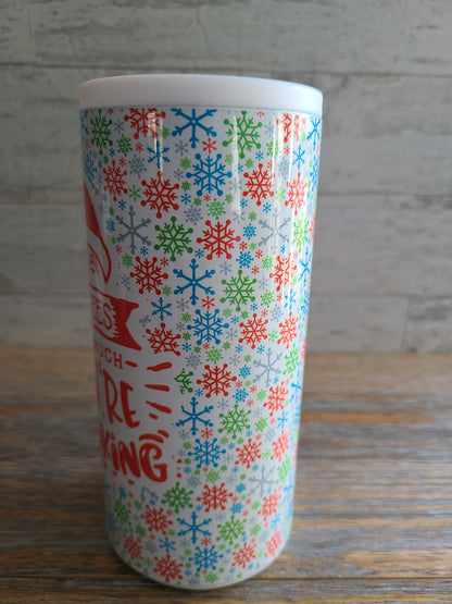 Christmas Skinny Can Cooler - He Sees You When You're Drinking