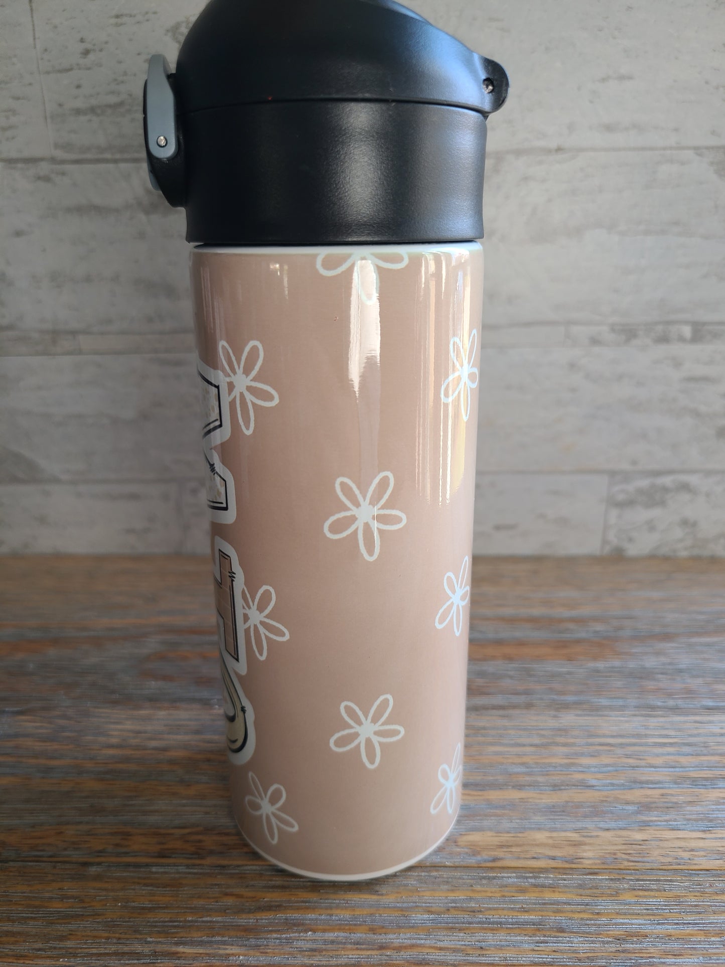 Dainty Floral Flip Top Water Bottle - Personalized