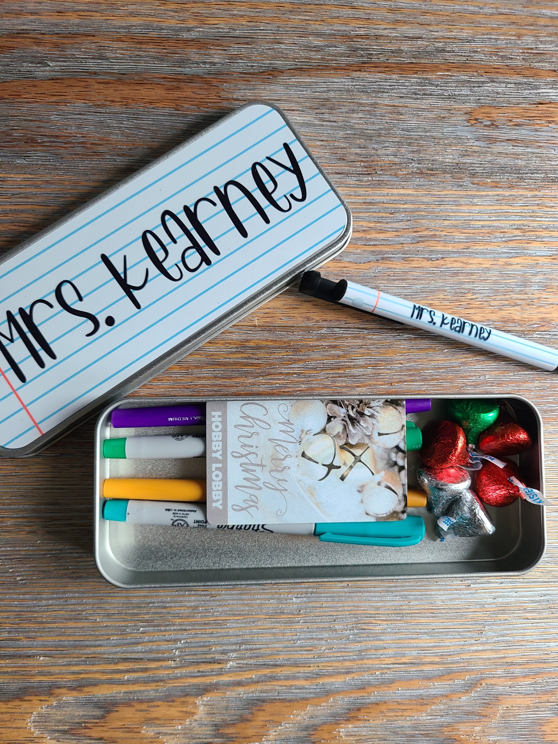 Teacher Pencil Tin Gift Card Holders Personalized – LB