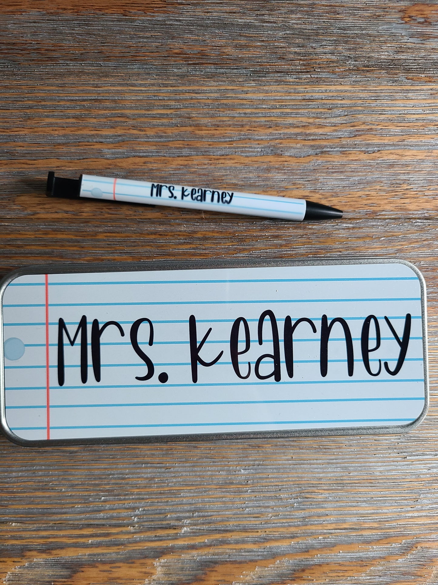 Teacher Pencil Tin Gift Card Holders Personalized