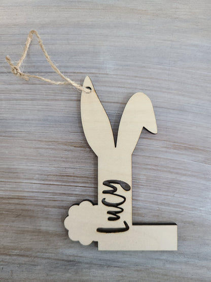 Easter Basket Tag Letter Shape Personalized