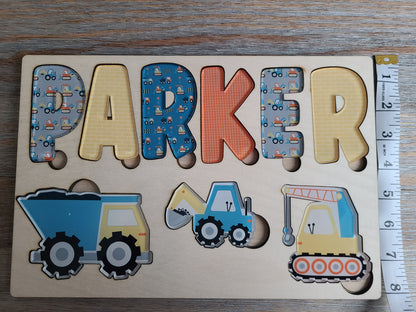 Construction Personalized Wood Puzzle