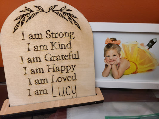 Affirmation Plaque Personalized with Name