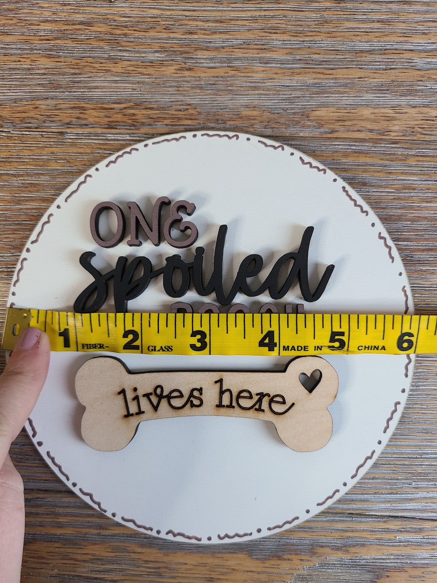 One Spoiled Pooch Sign with or without Interchangeable Tabletop Sign Holder