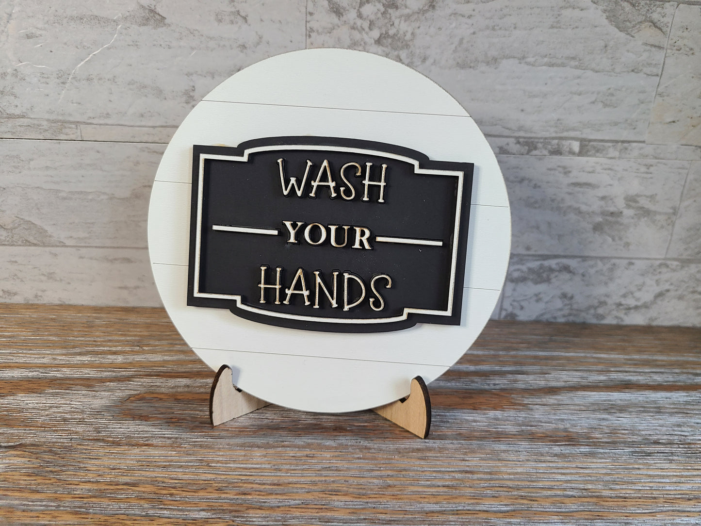 Wash Your Hands Sign with or without Interchangeable Tabletop Sign Holder
