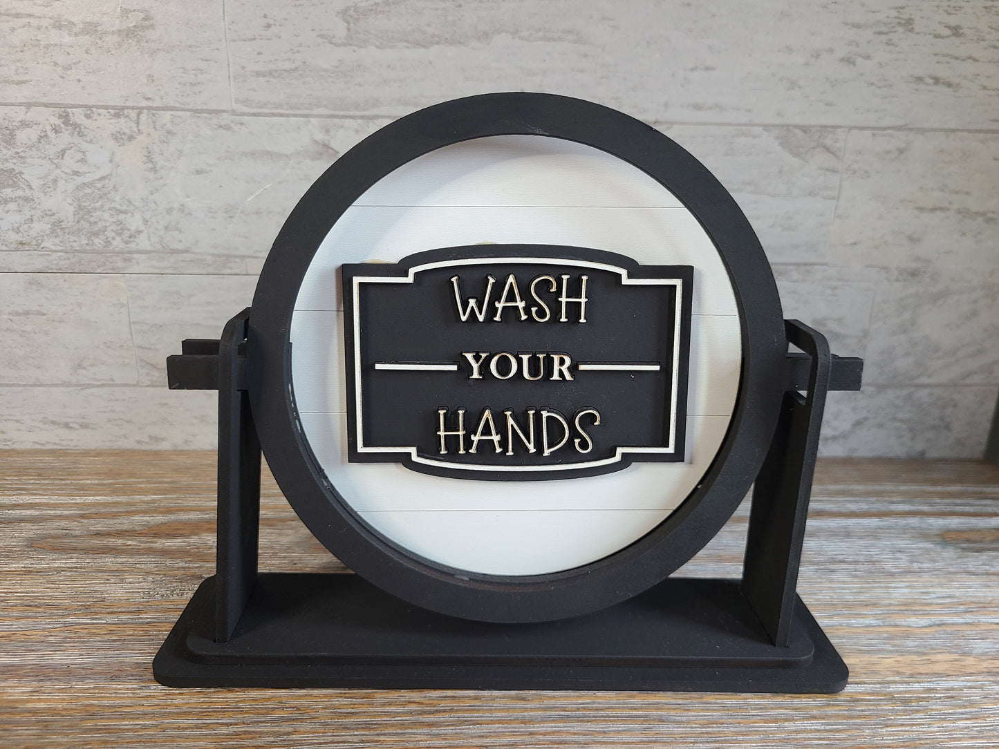 Wash Your Hands Sign with or without Interchangeable Tabletop Sign Holder