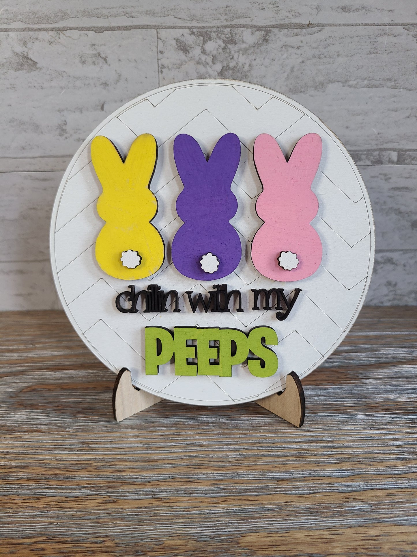 Peeps Easter Sign with or without Interchangeable Tabletop Sign Holder