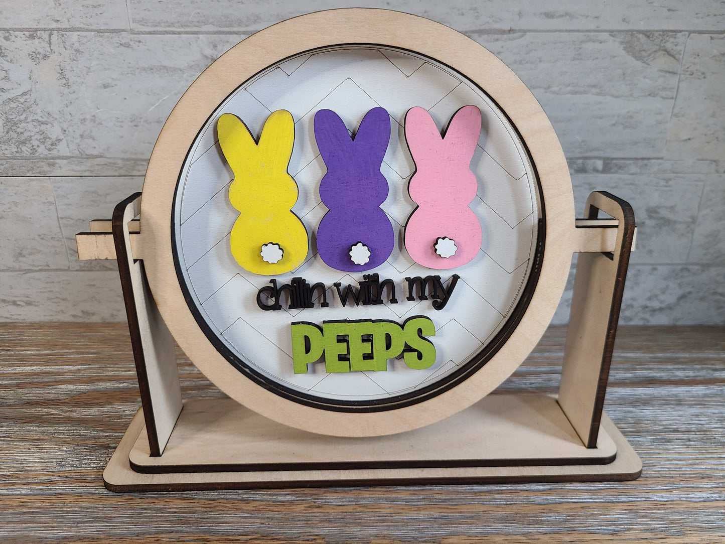 Peeps Easter Sign with or without Interchangeable Tabletop Sign Holder