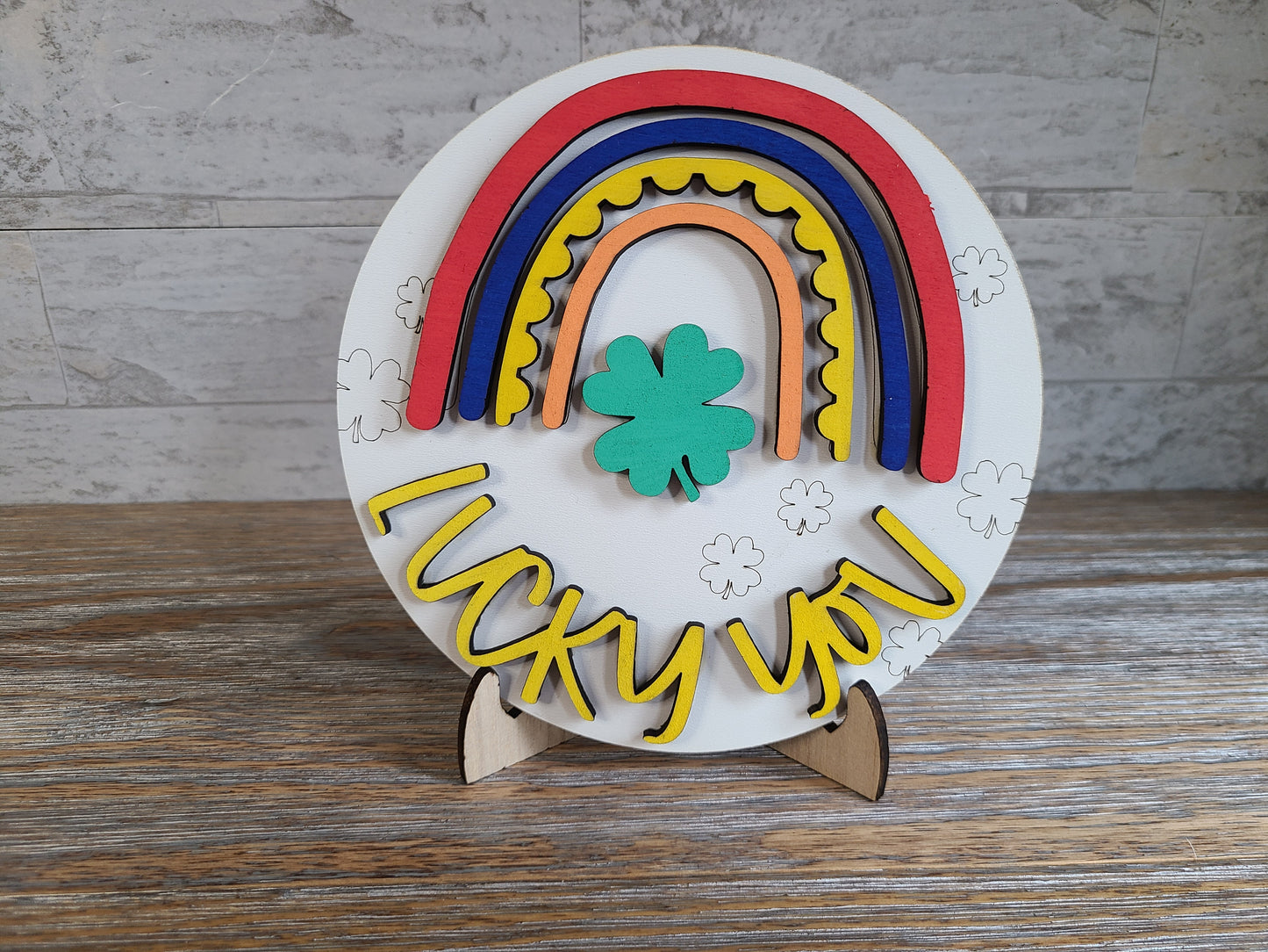 Lucky You Rainbow Sign with or without Interchangeable Tabletop Sign Holder