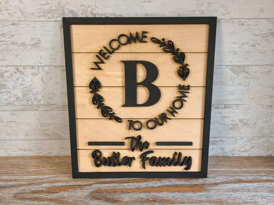 Family Name Welcome To Our Home Sign