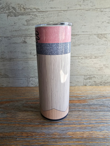 Personalized Teacher Pencil 20 oz Skinny Tumbler