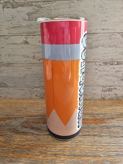 Personalized Teacher Pencil 20 oz Skinny Tumbler