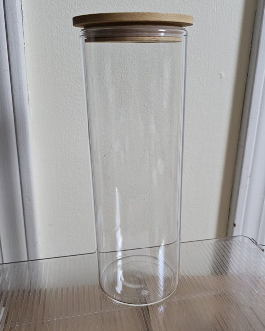 25 oz Clear Glass Tumbler with Bamboo Lid - YOUR CHOICE OF DESIGN