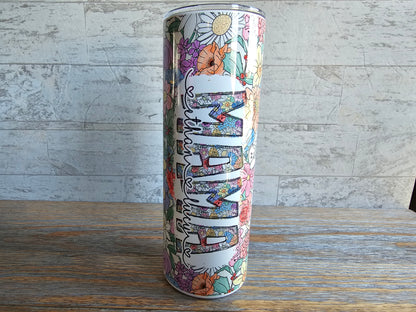 Wildflower Personalized 20 oz Skinny Tumbler Personalized